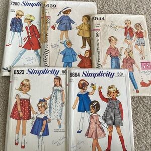 Set of Children’s Sewing Patterns Vintage Simplicity Size 2 Little Boy and Girl